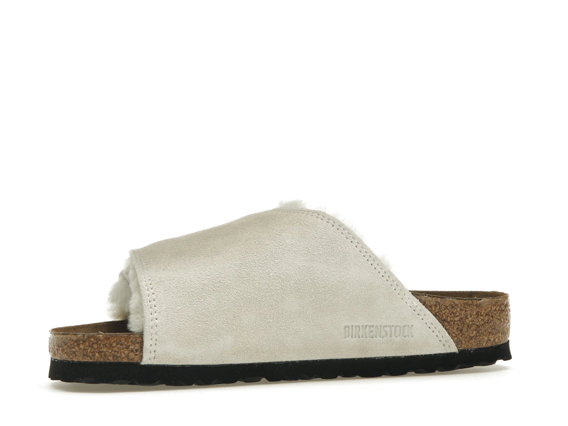 Birkenstock Solana Shearling Slide Stussy Bone