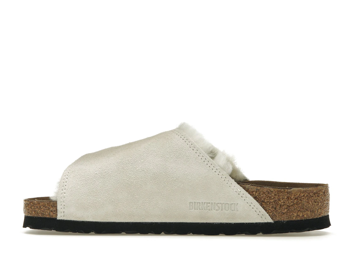 Birkenstock Solana Shearling Slide Stussy Bone