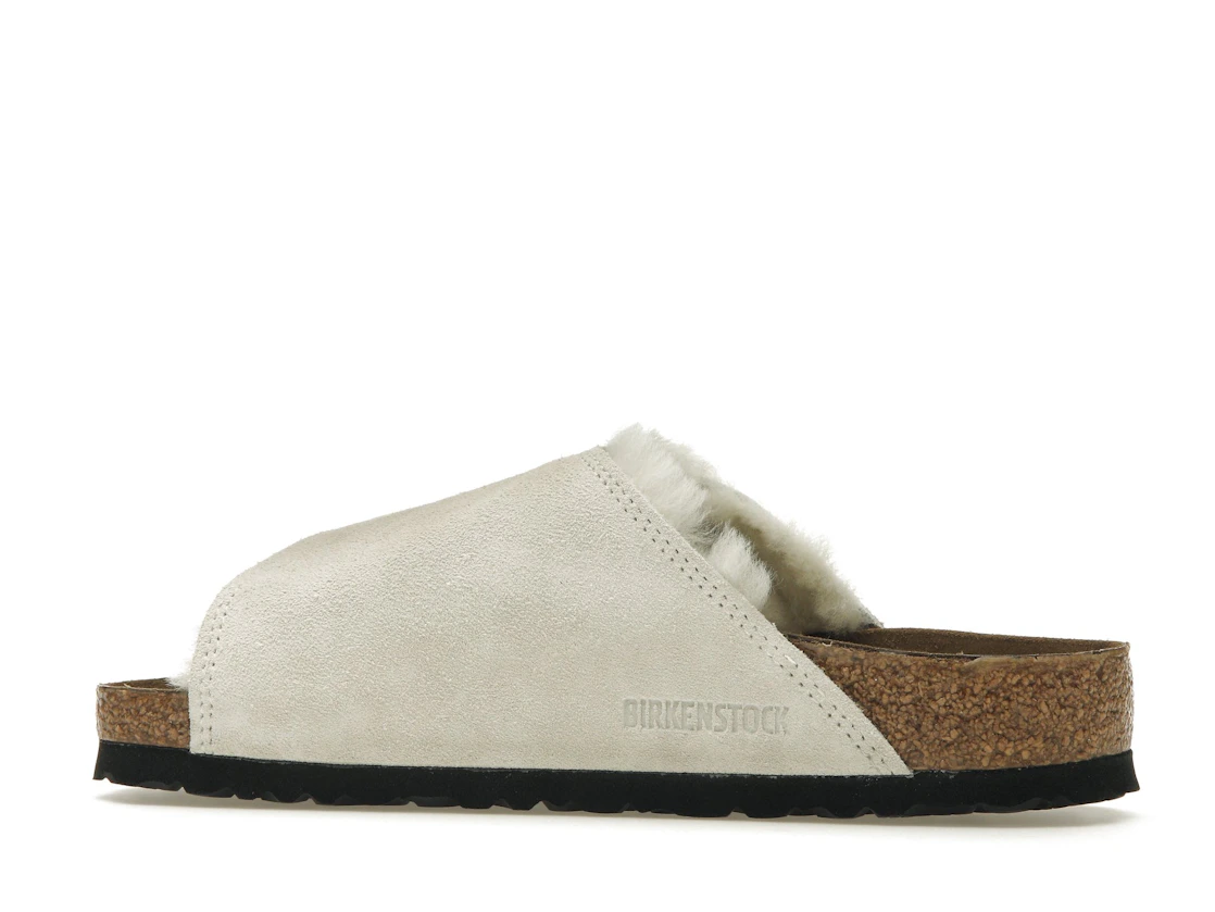 Birkenstock Solana Shearling Slide Stussy Bone