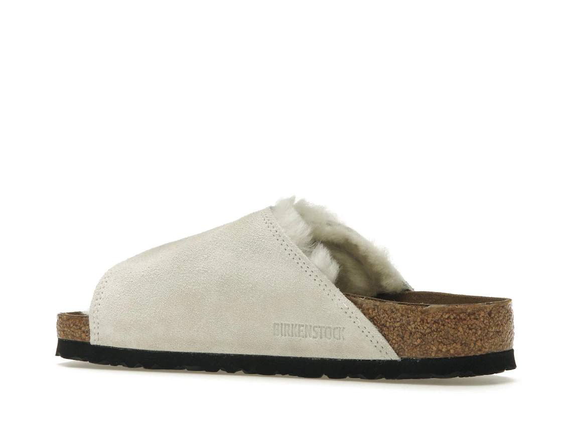 Birkenstock Solana Shearling Slide Stussy Bone