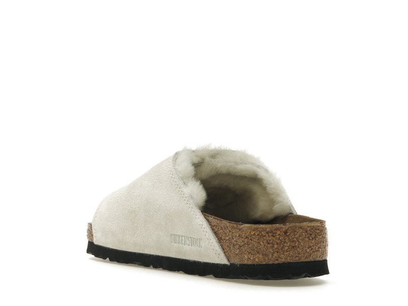 Birkenstock Solana Shearling Slide Stussy Bone