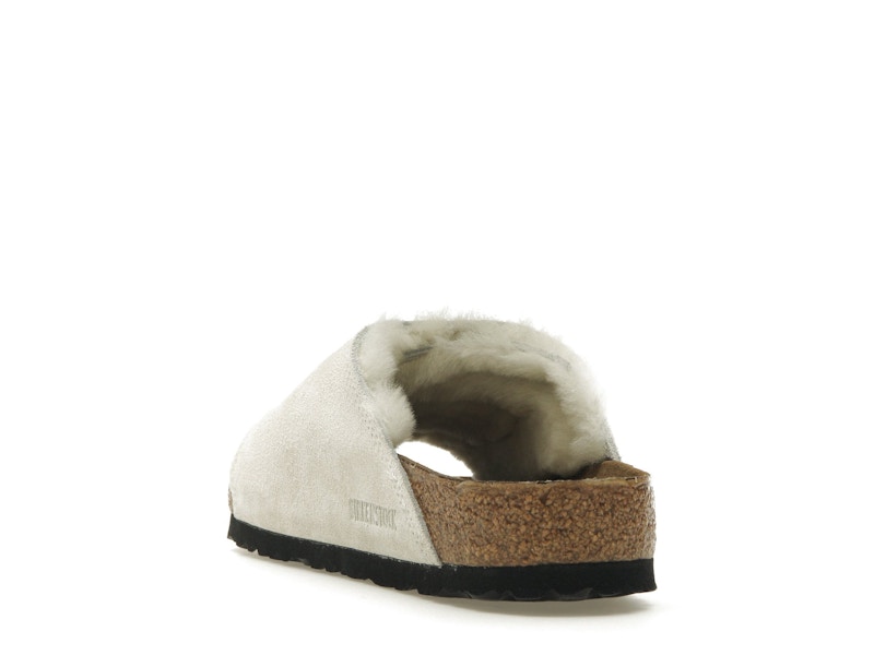 Birkenstock Solana Shearling Slide Stussy Bone