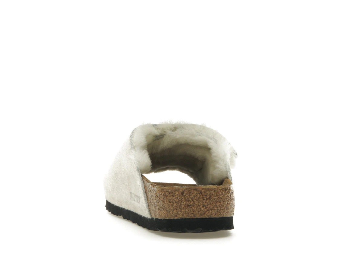 Birkenstock Solana Shearling Slide Stussy Bone