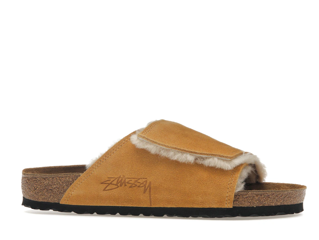Birkenstock Solana Shearling Slide Stussy Caramel