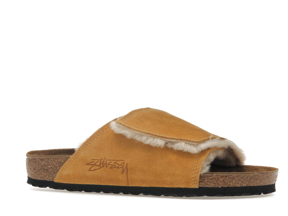 Birkenstock Solana Shearling Slide Stussy Caramel