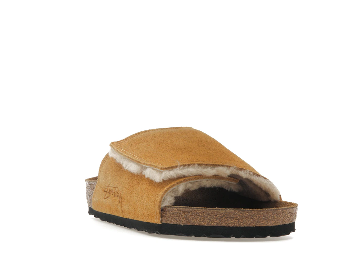 Birkenstock Solana Shearling Slide Stussy Caramel