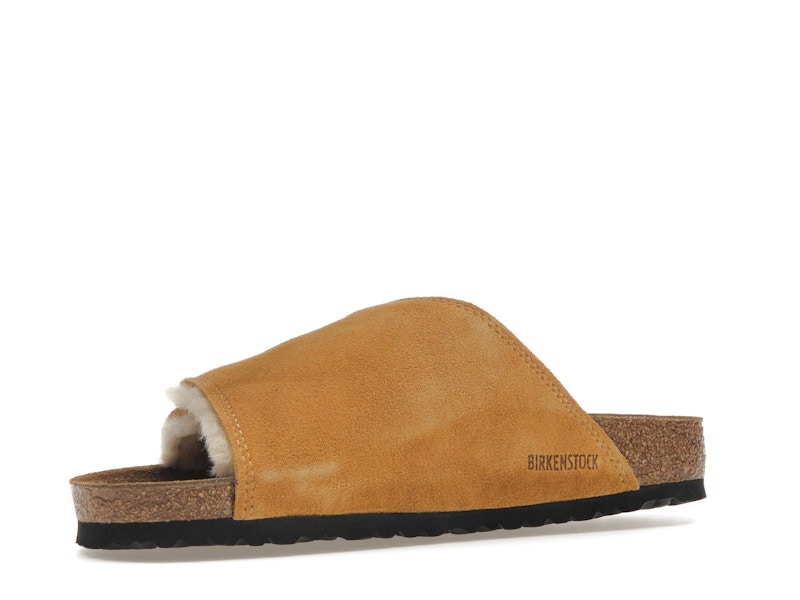 Birkenstock Solana Shearling Slide Stussy Caramel