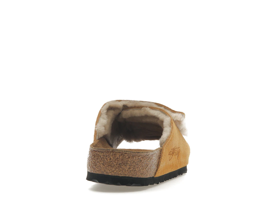 Birkenstock Solana Shearling Slide Stussy Caramel
