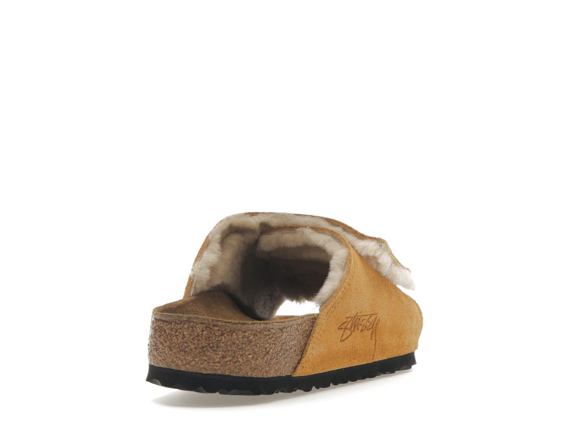 Birkenstock Solana Shearling Slide Stussy Caramel