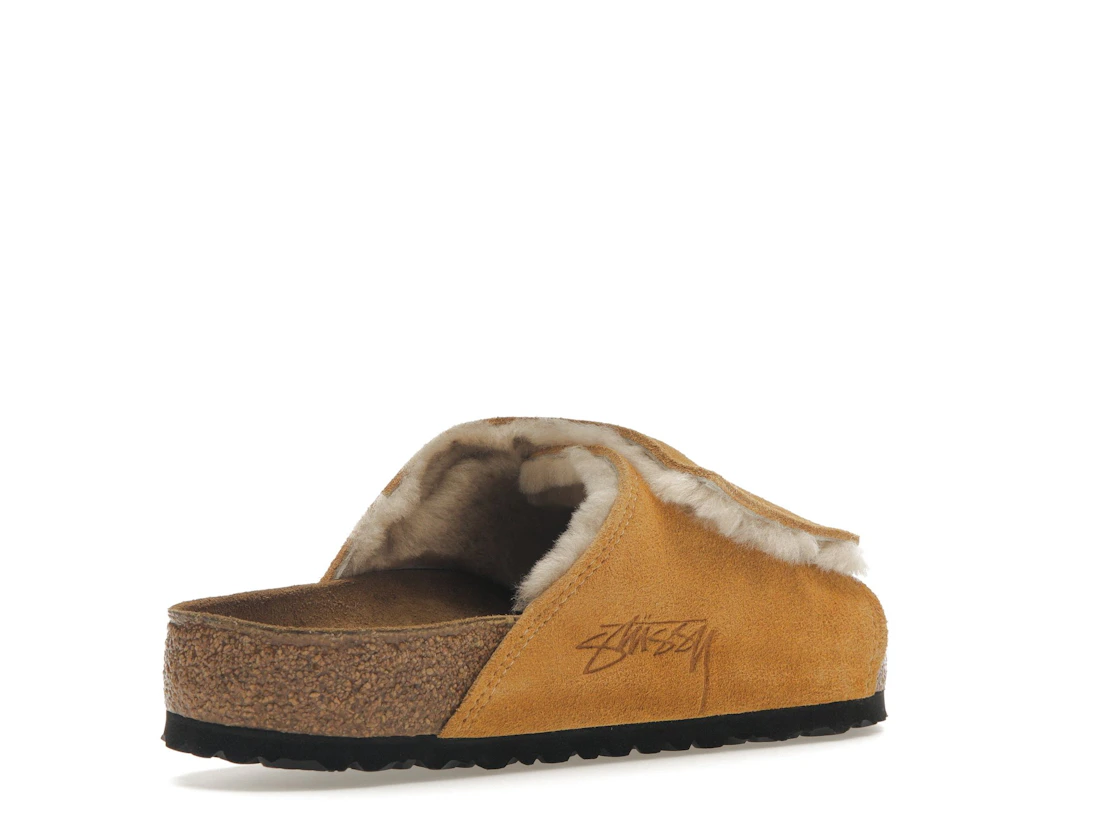 Birkenstock Solana Shearling Slide Stussy Caramel