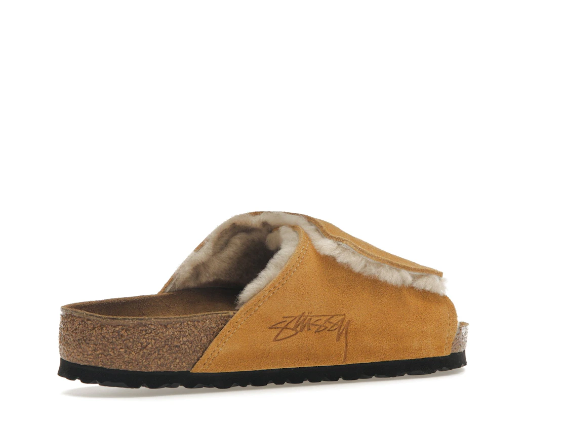 Birkenstock Solana Shearling Slide Stussy Caramel