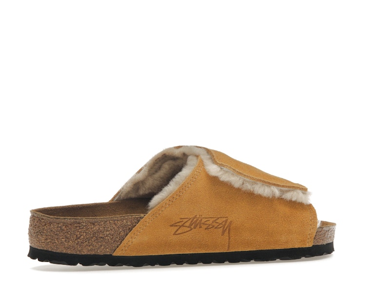 Birkenstock Solana Shearling Slide Stussy Caramel