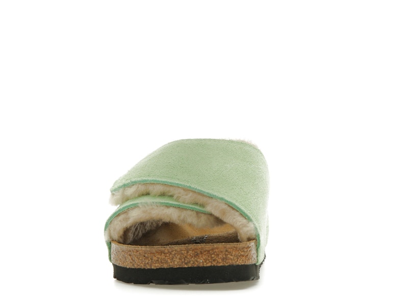 Birkenstock Solana Shearling Slide Stussy Washed Green