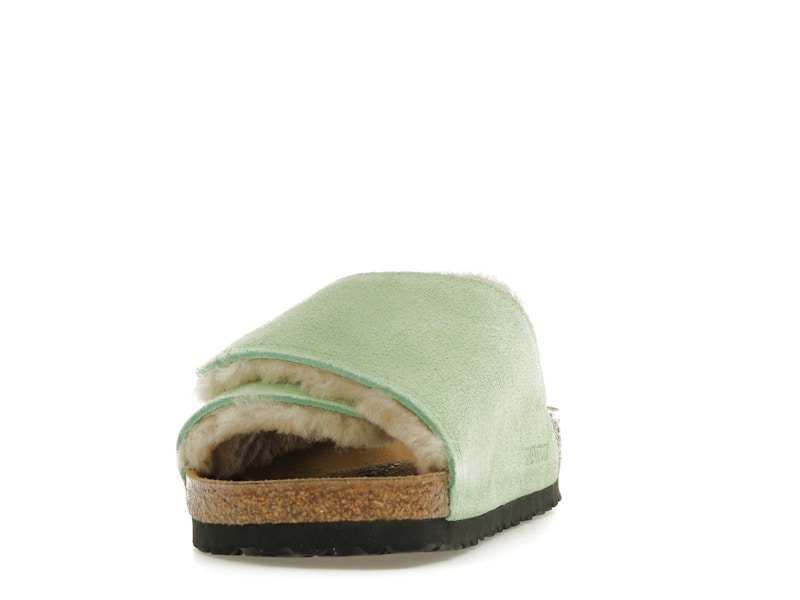 Birkenstock Solana Shearling Slide Stussy Washed Green