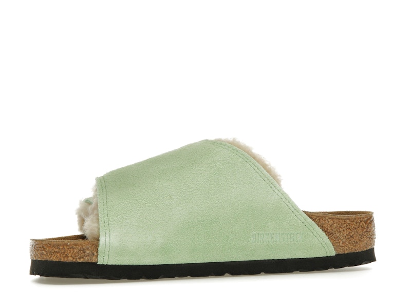 Birkenstock Solana Shearling Slide Stussy Washed Green