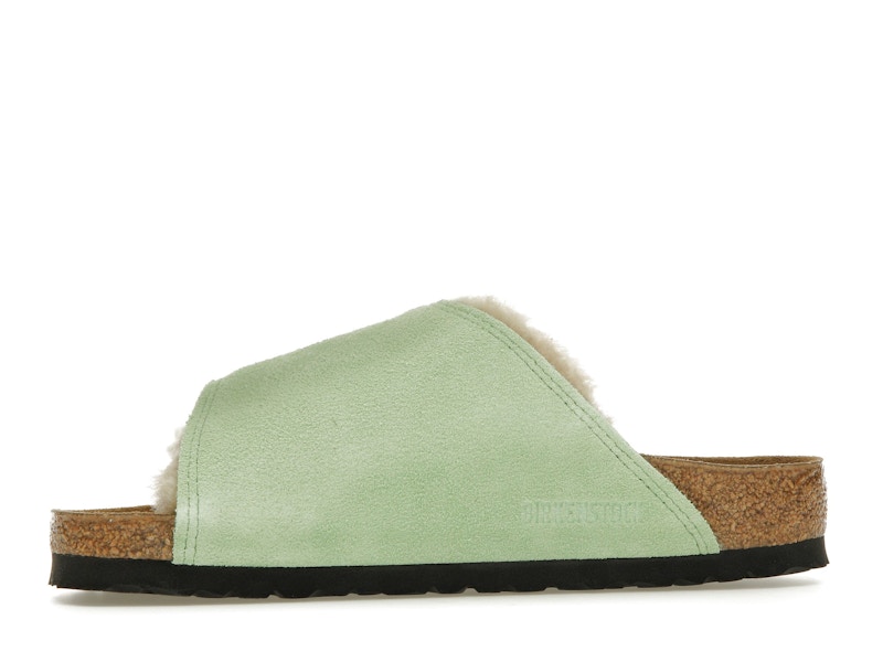 Birkenstock Solana Shearling Slide Stussy Washed Green