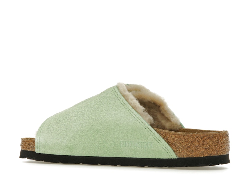 Birkenstock Solana Shearling Slide Stussy Washed Green