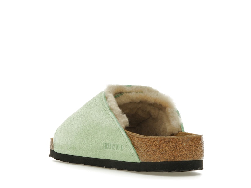 Birkenstock Solana Shearling Slide Stussy Washed Green