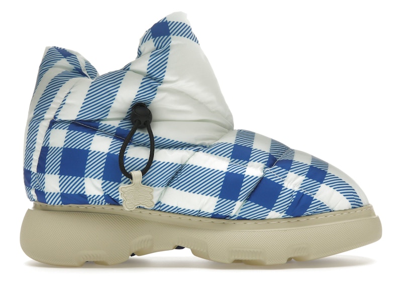 Burberry Check Pillow Boots Blue White Men's - 8074738 - US