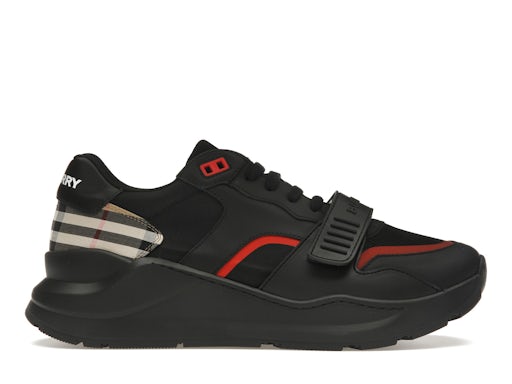 Burberry Sneakers Pelle Scamosciata a Quadri Vintage Nero 0
