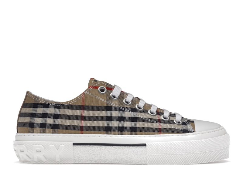 Burberry Vintage Check Cotton Sneakers Archive Beige White Men s 80497451 US