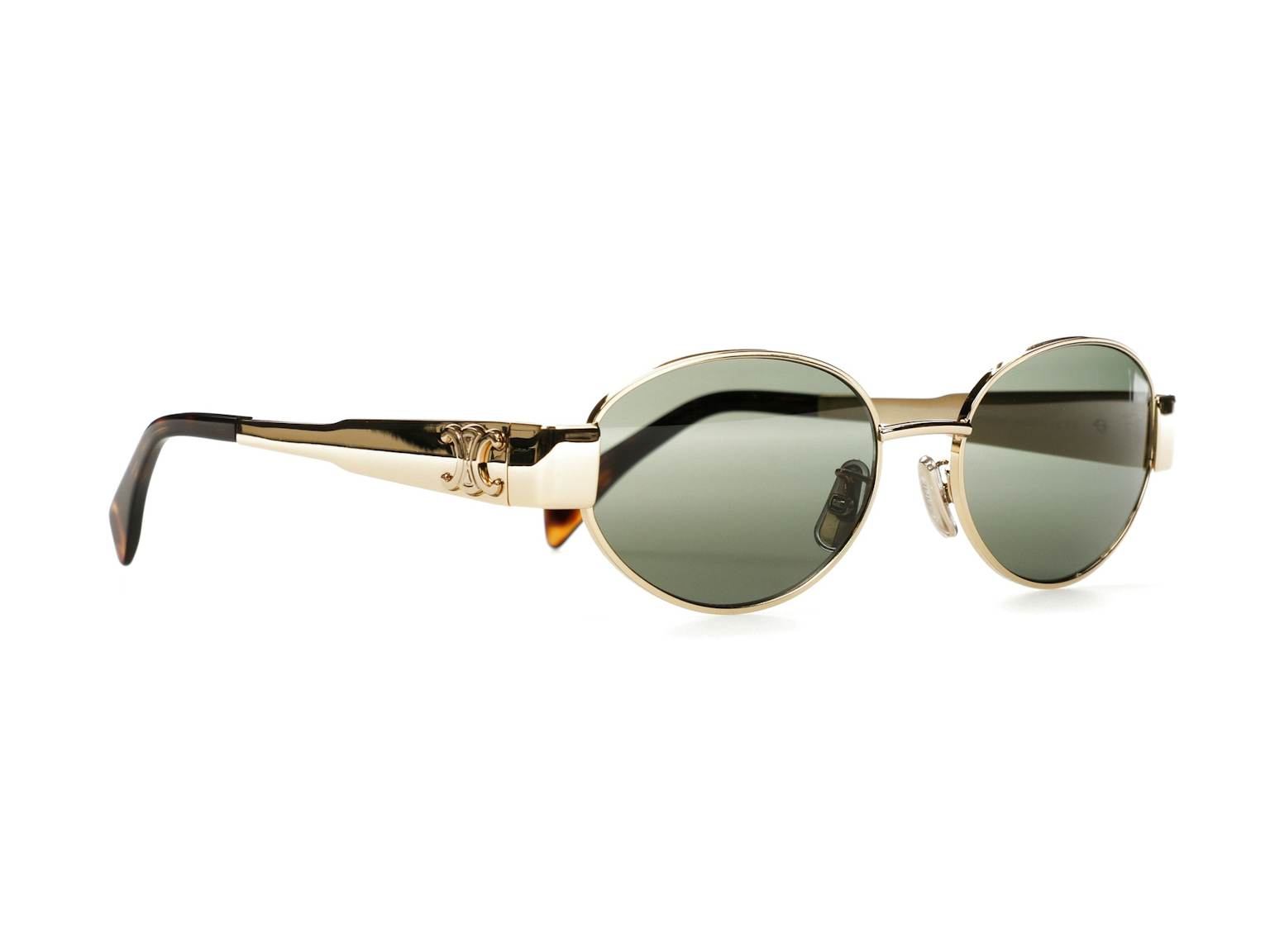 Celine Triomphe Metal 01 Sunglasses Gold/Green (4s235cmlb.35sg / Cl40235u)
