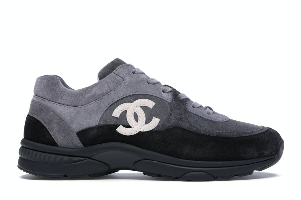 Chanel CC Logo Sneakers Tennis Shoes White Blue Black Trainers 36 5 New  $795