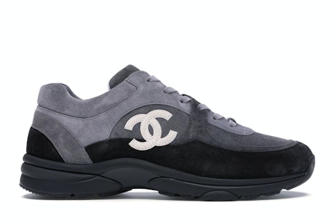 Low Top Chanel Cc Runners Black Chanel Low Top Trainer CC Grey