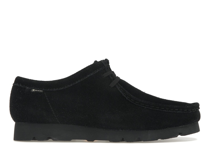 Clarks wallabees suede black best sale