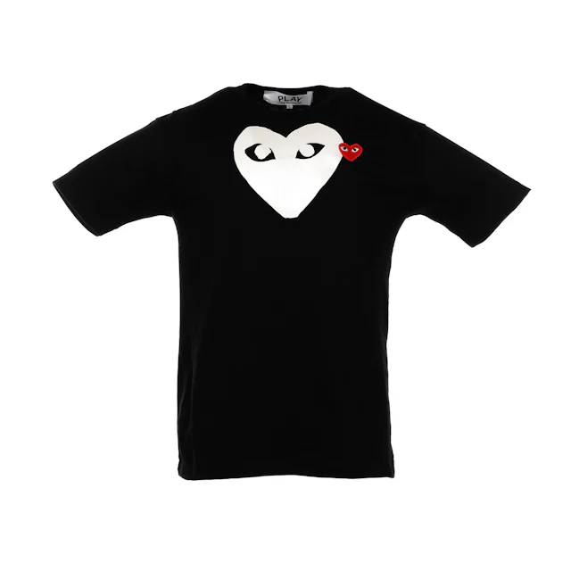 Comme des Garcons Play White Heart Red Emblem T-shirt Black 0