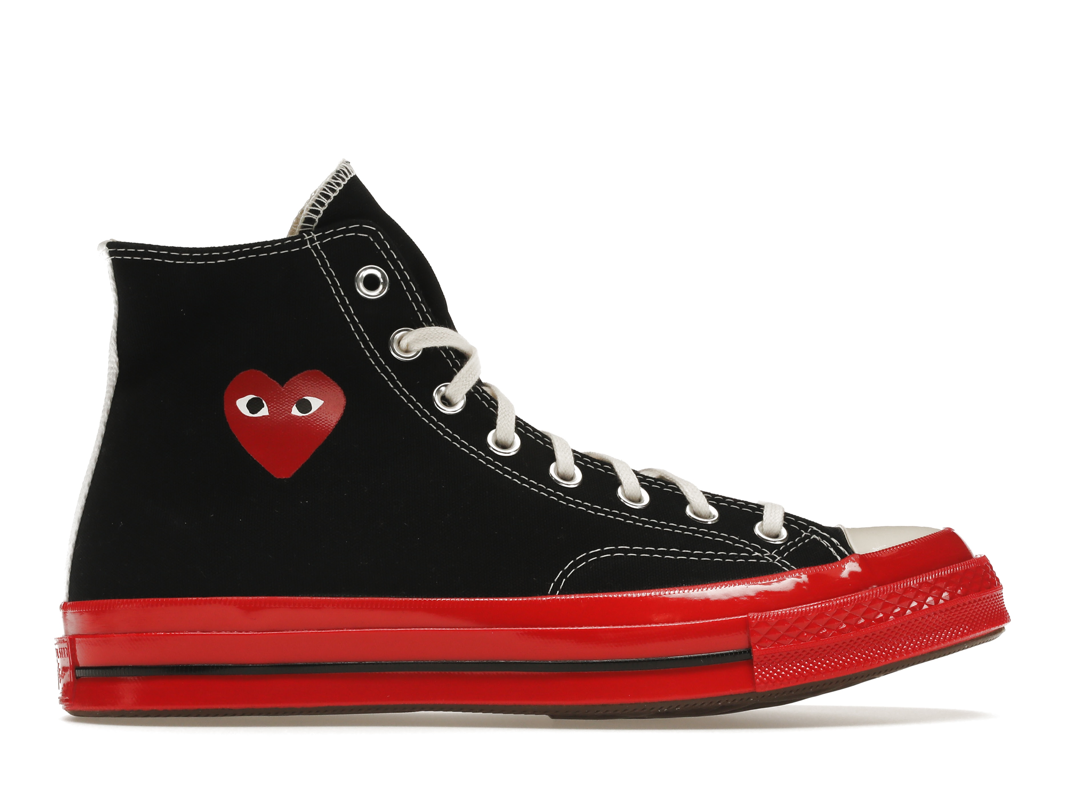 Converse Chuck Taylor All Star 70 Hi Comme des Garcons PLAY Black Red  Midsole