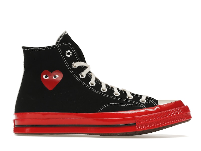 Converse Chuck Taylor All Star 70 Hi Comme des Garcons PLAY Black Red Midsole