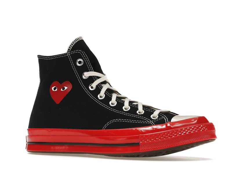 Converse Chuck Taylor All Star 70 Hi Comme des Garcons PLAY Black Red Midsole