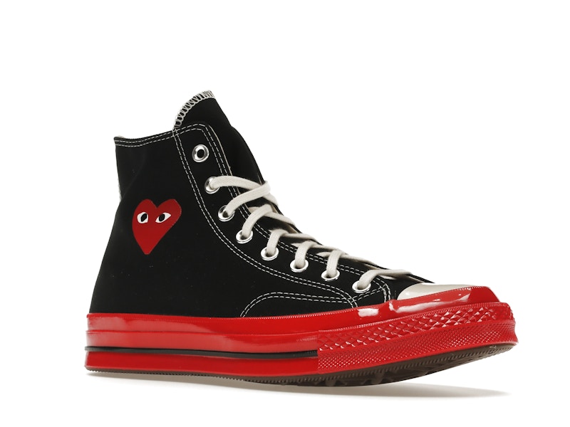 Converse Chuck Taylor All Star 70 Hi Comme des Garcons PLAY Black Red Midsole