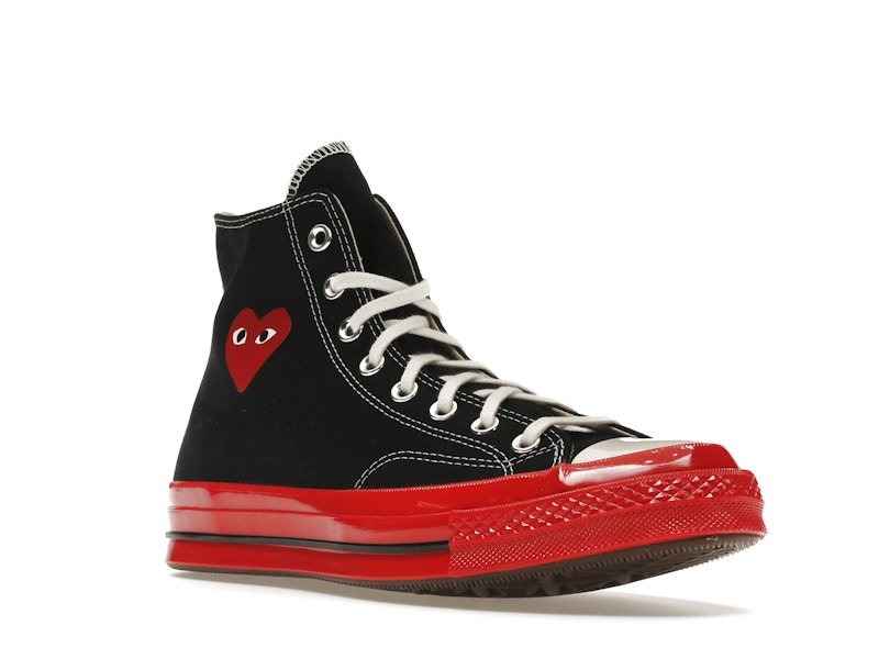 Converse Chuck Taylor All Star 70 Hi Comme des Garcons PLAY Black Red Midsole