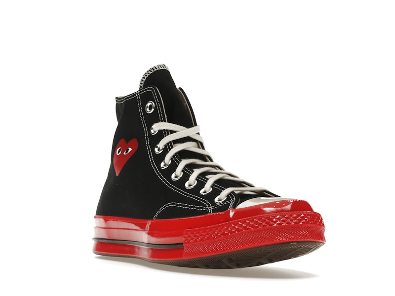 Converse Chuck Taylor All Star 70 Hi Comme des Garcons PLAY Black Red Midsole