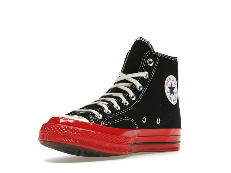 Converse Chuck Taylor All Star 70 Hi Comme des Garcons PLAY Black Red Midsole