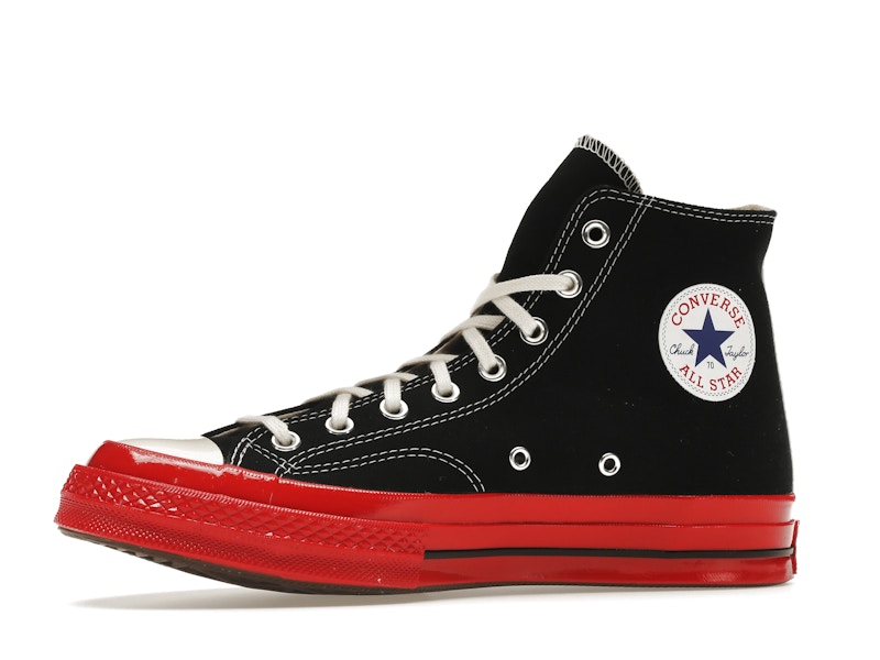 Converse Chuck Taylor All Star 70 Hi Comme des Garcons PLAY Black Red Midsole