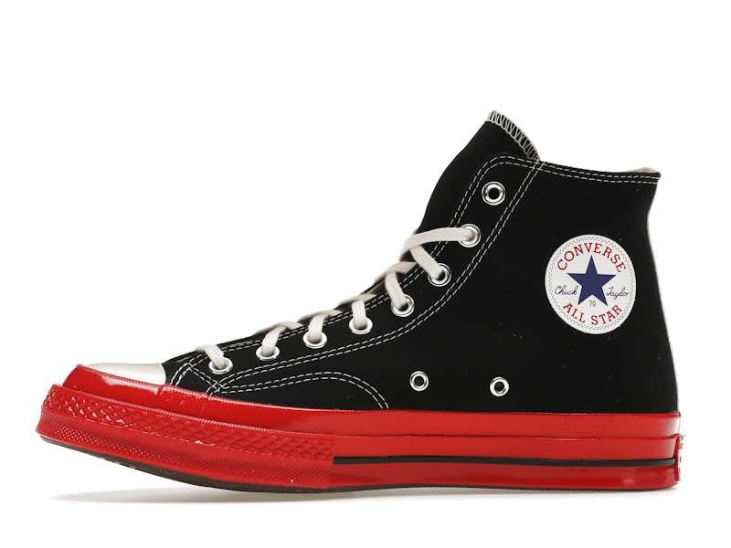 Converse Chuck Taylor All Star 70 Hi Comme des Garcons PLAY Black Red Midsole