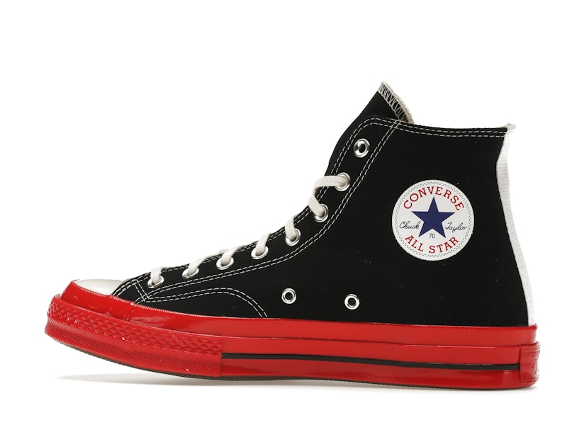 Converse Chuck Taylor All Star 70 Hi Comme des Garcons PLAY Black Red Midsole