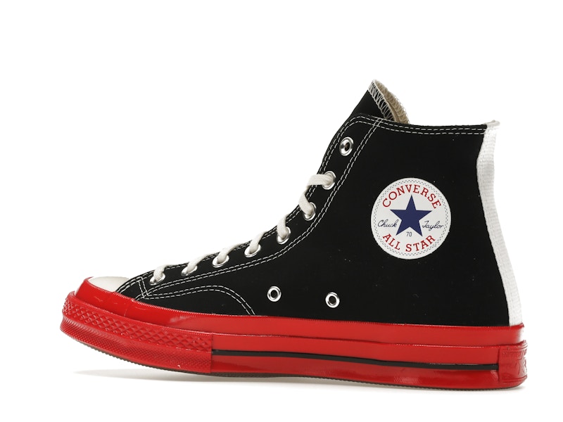 Converse Chuck Taylor All Star 70 Hi Comme des Garcons PLAY Black Red Midsole