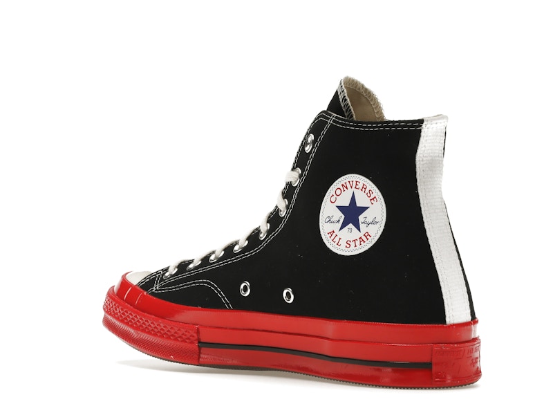 Converse Chuck Taylor All Star 70 Hi Comme des Garcons PLAY Black Red Midsole