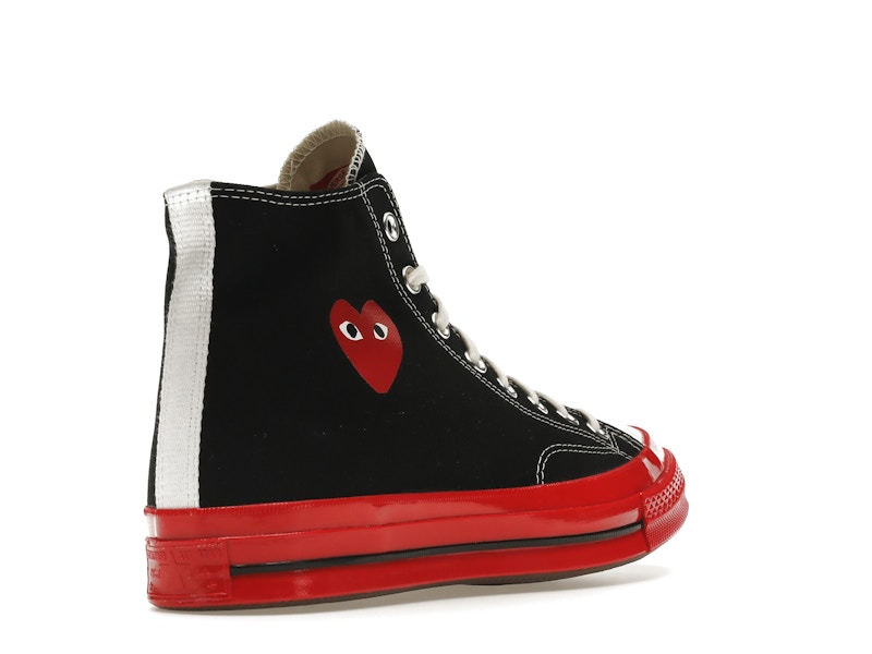 Converse Chuck Taylor All Star 70 Hi Comme des Garcons PLAY Black Red Midsole