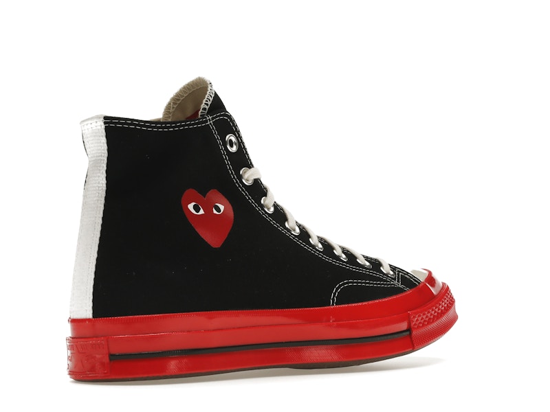 Converse Chuck Taylor All Star 70 Hi Comme des Garcons PLAY Black Red Midsole