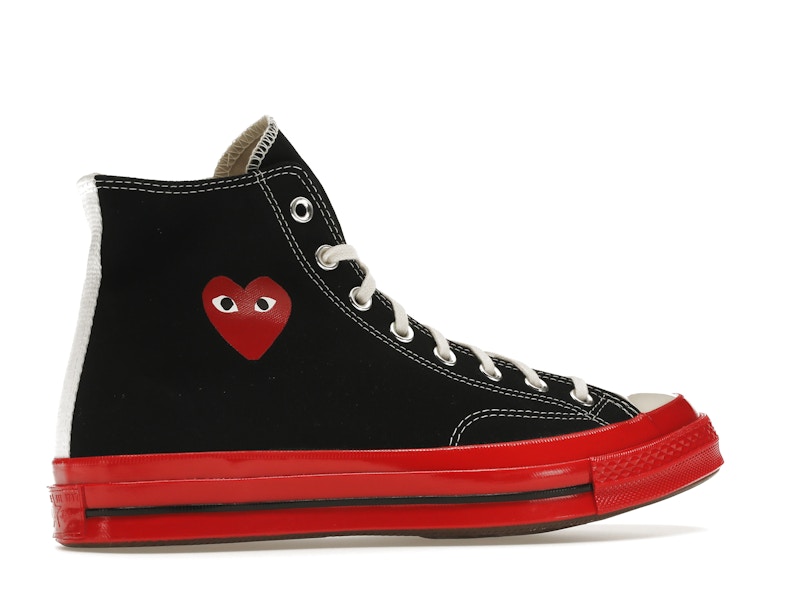 Converse Chuck Taylor All Star 70 Hi Comme des Garcons PLAY Black Red Midsole