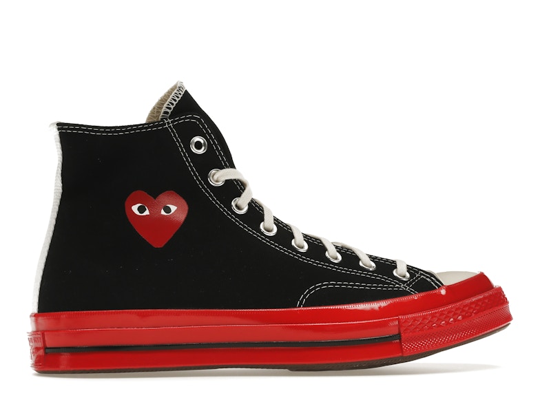 Converse Chuck Taylor All Star 70 Hi Comme des Garcons PLAY Black Red Midsole