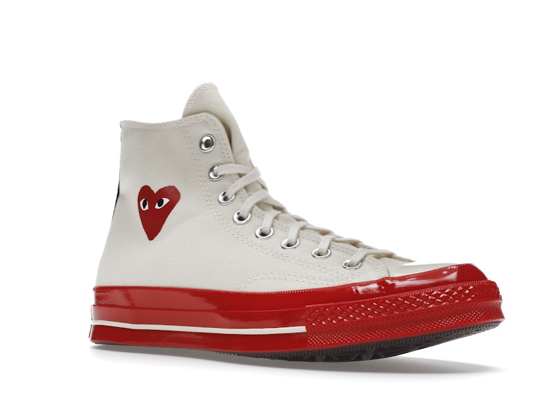 Converse Chuck Taylor All Star 70 Hi Comme des Garcons PLAY Egret Red Midsole
