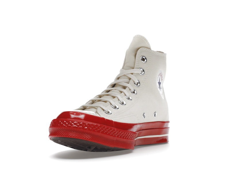 Converse Chuck Taylor All Star 70 Hi Comme des Garcons PLAY Egret Red Midsole