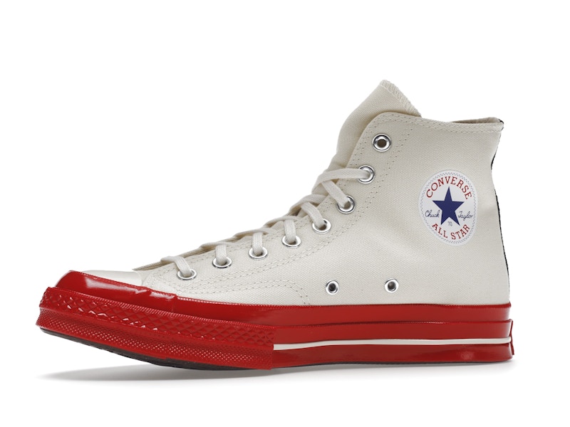 Converse Chuck Taylor All Star 70 Hi Comme des Garcons PLAY Egret Red Midsole