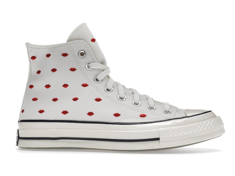Converse Chuck Taylor All Star 70 Hi Embroidered Lips Vintage White